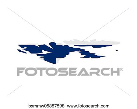 Stock Photo - Flag in form form of the geographical country, Svalbard and Jan Mayen, Northern Europe, Europe. Fotosearch
