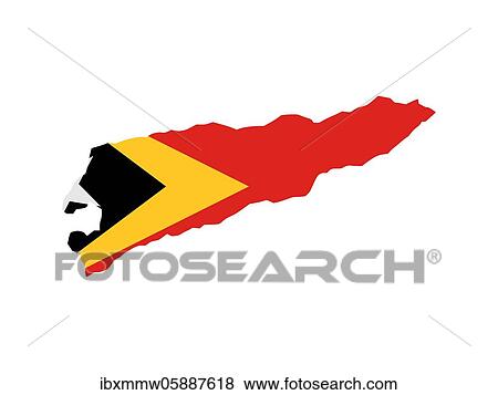 Flag in form form of the geographical country, Timor-Leste, South-eastern Asia, Asia View Large Photo Image Stock Photo - Flag in form form of the geographical country, Timor-Leste, South-eastern Asia, Asia. Fotosearch