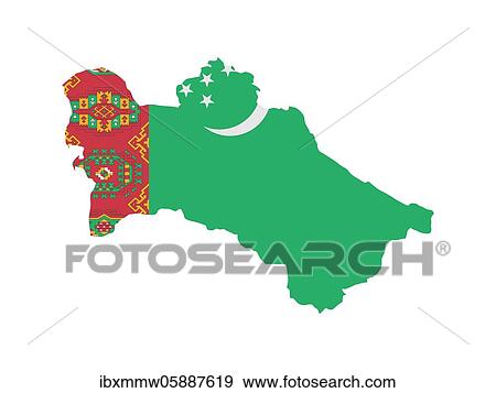 Flag in form form of the geographical country, Turkmenistan, Central Asia, Asia View Large Photo Image Stock Photo - Flag in form form of the geographical country, Turkmenistan, Central Asia, Asia. Fotosearch