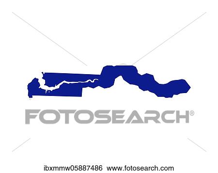 Stock Photograph - Flag in form form of the geographical country, Gambia, Sub-Saharan Africa, Western Africa, Africa. Fotosearch