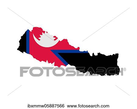 Flag in form form of the geographical country, Nepal, Southern Asia, Asia View Large Photo Image Stock Photograph - Flag in form form of the geographical country, Nepal, Southern Asia, Asia. Fotosearch
