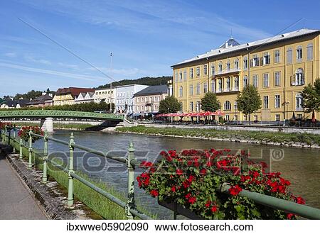Former Hotel Elisabeth with Elisabeth Bridge over the Traun, Bad Ischl, Salzkammergut, Upper Austria, Austria, Europe View Large Photo Image Stock Image - Former Hotel Elisabeth with Elisabeth Bridge over the Traun, Bad Ischl, Salzkammergut, Upper Austria, Austria, Europe. Fotosearch