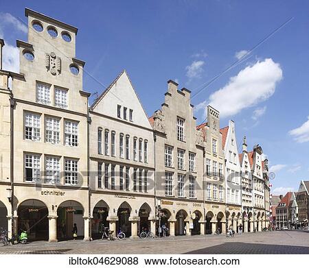 Gabled houses, Prinzipalmarkt, Münster, North Rhine-Westphalia, Germany, Europe View Large Photo Image Stock Photo - Gabled houses, Prinzipalmarkt, Münster, North Rhine-Westphalia, Germany, Europe. Fotosearch