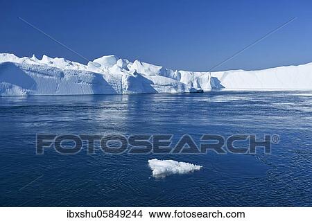 Picture - Gigantic icebergs in the ice fjord, UNESCO World Heritage Site, Ilulissat, Disko Bay, West Greenland, Greenland, North America. Fotosearch