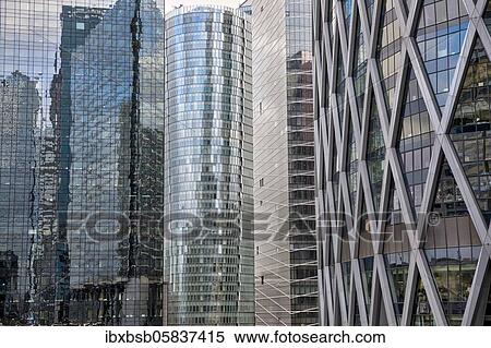 Glass facades of skyscrapers and their reflection in la Défense, la Défense, Paris, France, Europe View Large Photo Image Stock Photography - Glass facades of skyscrapers and their reflection in la Défense, la Défense, Paris, France, Europe. Fotosearch
