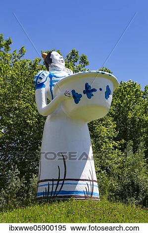 Stock Photography - Gmundner Ceramics Sculpture, Gmunden, Salzkammergut, Upper Austria, Austria, Europe. Fotosearch