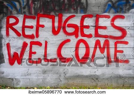 Graffiti REFUGEES WELCOME refugees refugees welcome, Bauzaun, Stuttgart, Baden-Württemberg, Germany, Europe View Large Photo Image Stock Image - Graffiti REFUGEES WELCOME refugees refugees welcome, Bauzaun, Stuttgart, Baden-Württemberg, Germany, Europe. Fotosearch