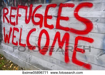 Graffiti REFUGEES WELCOME refugees refugees welcome, Bauzaun, Stuttgart, Baden-Württemberg, Germany, Europe View Large Photo Image Stock Image - Graffiti REFUGEES WELCOME refugees refugees welcome, Bauzaun, Stuttgart, Baden-Württemberg, Germany, Europe. Fotosearch