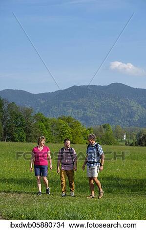 Group hiking, hiking tour, Bad Heilbrunn, Loisachtal, Upper Bavaria, Bavaria, Germany, Europe View Large Photo Image Picture - Group hiking, hiking tour, Bad Heilbrunn, Loisachtal, Upper Bavaria, Bavaria, Germany, Europe. Fotosearch