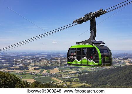 Stock Photo - Grünberg cable car, Gmunden, Salzkammergut, Upper Austria, Austria, Europe. Fotosearch