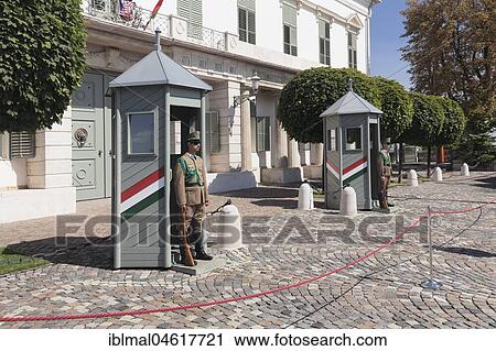 Guard soldiers in front of Sandor Palace, residence of the Hungarian President, Budapest, Hungary, Europe View Large Photo Image Stock Image - Guard soldiers in front of Sandor Palace, residence of the Hungarian President, Budapest, Hungary, Europe. Fotosearch