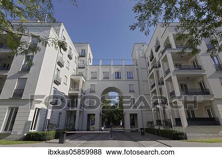 Heinrich-Heine-Gärten, luxury residential complex with lofts and town houses, Düsseldorf-Oberkassel, North Rhine-Westphalia, Germany, Europe View Large Photo Image Stock Photo - Heinrich-Heine-Gärten, luxury residential complex with lofts and town houses, Düsseldorf-Oberkassel, North Rhine-Westphalia, Germany, Europe. Fotosearch