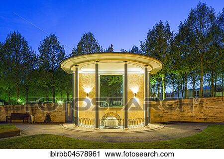 Stock Image - Helenenquelle, fountain in the spa garden, Bad Pyrmont, Lower Saxony, Germany, Europe. Fotosearch