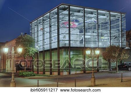 Stock Photo - Helicopter Museum illuminates Bückeburg Germany. Fotosearch