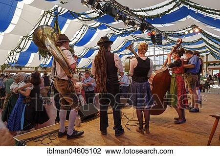 Stock Image - Herzkasperl marquee on Oide Wiesn, Oktoberfest, Munich, Upper Bavaria, Bavaria, Germany, Europe. Fotosearch