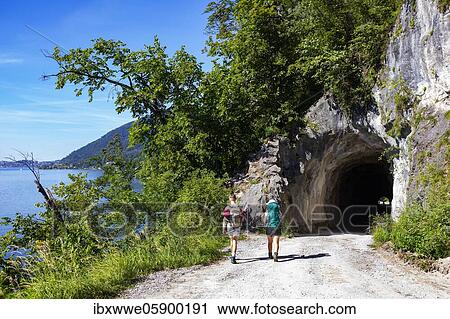Hiking trail along the Trausee at the Traunstein, Gmunden, Salzkammergut, Upper Austria, Austria, Europe View Large Photo Image Stock Image - Hiking trail along the Trausee at the Traunstein, Gmunden, Salzkammergut, Upper Austria, Austria, Europe. Fotosearch