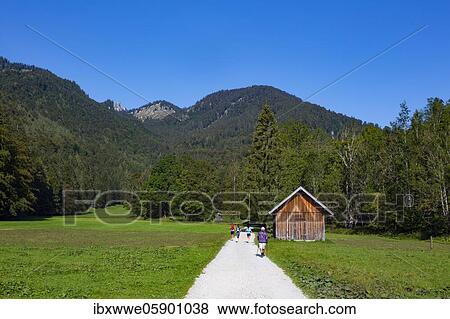 Stock Photo - Hiking trail from the Schwarzensee to the Moosalm, municipality of St. Wolfgang, Salzkammergut, Upper Austria, Austria, Europe. Fotosearch