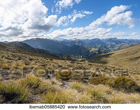 Hiking trail to Ben Lomond, views of mountains, Southern Alps, Otago, South Island, New Zealand, Oceania View Large Photo Image Stock Image - Hiking trail to Ben Lomond, views of mountains, Southern Alps, Otago, South Island, New Zealand, Oceania. Fotosearch