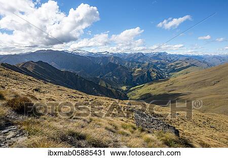 Hiking trail to Ben Lomond, views of mountains, Southern Alps, Otago, South Island, New Zealand, Oceania View Large Photo Image Stock Image - Hiking trail to Ben Lomond, views of mountains, Southern Alps, Otago, South Island, New Zealand, Oceania. Fotosearch