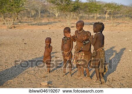 Stock Photo - Himba children singing, Kaokoveld, Kunene, Namibia, Africa. Fotosearch