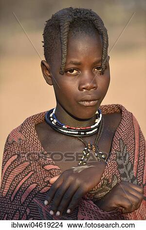 Himba girl, portrait, Kunene, Kaokoveld, Namibia, Africa View Large Photo Image Picture - Himba girl, portrait, Kunene, Kaokoveld, Namibia, Africa. Fotosearch