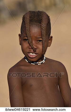 Stock Image - Himba girl, portrait, Kunene, Kaokoveld, Namibia, Africa. Fotosearch