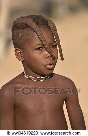 Stock Image - Himba girl, portrait, Kunene, Kaokoveld, Namibia, Africa. Fotosearch