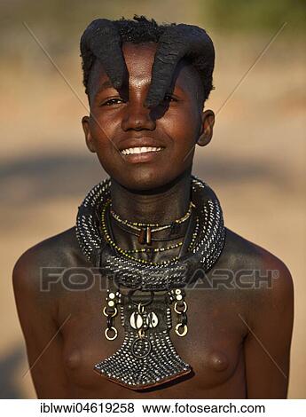 Himbamädchen with Necklace, Portrait, Kunene, Kaokoveld, Namibia, Africa View Large Photo Image Stock Photo - Himbamädchen with Necklace, Portrait, Kunene, Kaokoveld, Namibia, Africa. Fotosearch