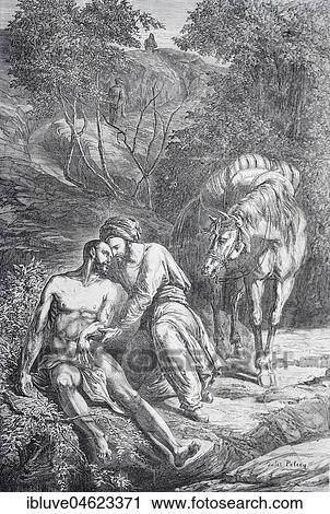 Historical illustration titled The Good Samaritan, from an ancient Bible, Holy Scripture, Germany, Europe View Large Photo Image Stock Image - Historical illustration titled The Good Samaritan, from an ancient Bible, Holy Scripture, Germany, Europe. Fotosearch