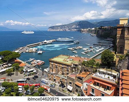 Holiday resort Bleu Village and harbour Marina Piccola, Sorrento, Sorrento Peninsula, Amalfi Coast, Italy, Europe View Large Photo Image Stock Photography - Holiday resort Bleu Village and harbour Marina Piccola, Sorrento, Sorrento Peninsula, Amalfi Coast, Italy, Europe. Fotosearch