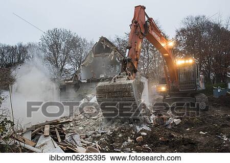 Stock Photography - House demolition, Munich, Bavaria, Germany, Europe. Fotosearch