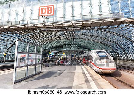 Stock Photograph - ICE 4 train at Berlin central railway station Hbf, Berlin, Germany, Europe. Fotosearch