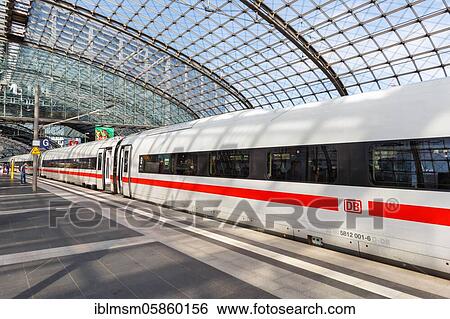 Stock Photograph - ICE 4 train at Berlin central railway station Hbf, Berlin, Germany, Europe. Fotosearch