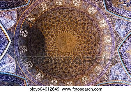 Stock Photo - Inside Masjed-e Sheikh Lotfollah or Sheikh Lotfollah Mosque, Naqsh-e Jahan or Imam Square, Esfahan, Iran, Asia. Fotosearch