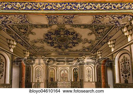 Interior of Khan-e Boroujerdi, one of Kashan's traditional houses, Iran, Asia View Large Photo Image Picture - Interior of Khan-e Boroujerdi, one of Kashan's traditional houses, Iran, Asia. Fotosearch