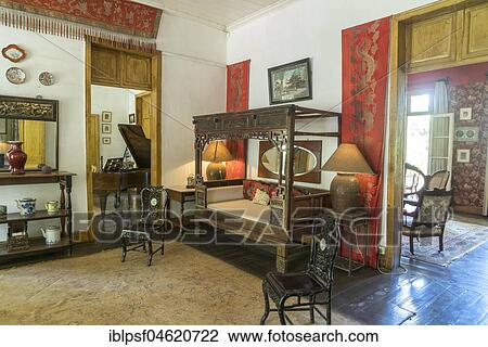 Stock Image - Interior of the historical colonial villa Eureka House, Maison Eureka, Moka, Mauritius, Africa. Fotosearch