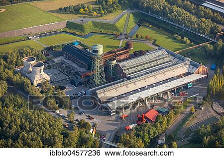 Stock Photograph - Jahrhunderthalle Bochum, Westpark, industrial monument, event hall, event hall, event center, water tower, industrial heritage, Bochum, Ruhr Area, North Rhine-Westphalia, Germany, Europe. Fotosearch