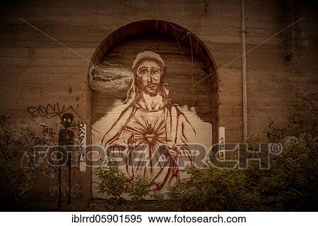 Jesus, Graffiti, Lost Place, Branch Rethel, Düsseldorf, North Rhine-Westphalia, Germany, Europe View Large Photo Image Stock Photography - Jesus, Graffiti, Lost Place, Branch Rethel, Düsseldorf, North Rhine-Westphalia, Germany, Europe. Fotosearch