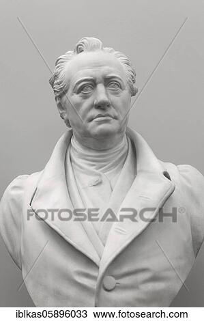 Stock Image - Johann Wolfgang von Goethe, bust of Carl Rumpf, 1896, Goethe and Schiller Archive, Weimar, Thuringia, Germany, Europe. Fotosearch