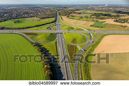 Kamener Kreuz, motorway intersection A1 and A2, motorway A2, tangent, classic cloverleaf, Kamen, Ruhr Area, North Rhine-Westphalia, Germany, Europe View Large Photo Image Stock Photo - Kamener Kreuz, motorway intersection A1 and A2, motorway A2, tangent, classic cloverleaf, Kamen, Ruhr Area, North Rhine-Westphalia, Germany, Europe. Fotosearch