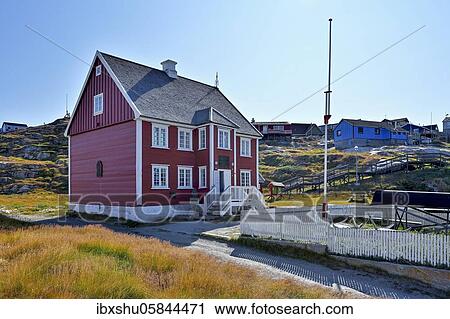 Stock Image - Knud Rasmussen Museum, Ilulissat, West Greenland, Greenland, North America. Fotosearch