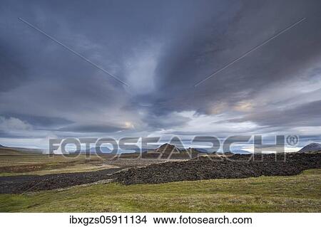 Picture - Krafla lava field, Skútustaðir, Norðurland eystra, Iceland, Europe. Fotosearch