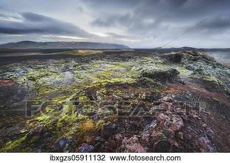 Stock Image - Krafla lava field, Skútustaðir, Norðurland eystra, Iceland, Europe. Fotosearch