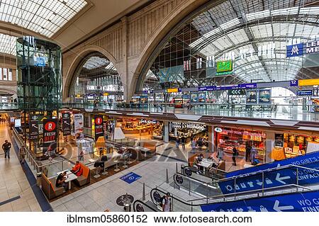 Leipzig Central Station Central Station Deutsche Bahn DB Halle Shops, Leipzig, Germany, Europe View Large Photo Image Stock Image - Leipzig Central Station Central Station Deutsche Bahn DB Halle Shops, Leipzig, Germany, Europe. Fotosearch