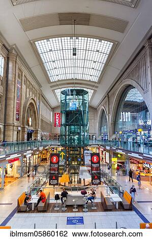 Leipzig Central Station Central Station Deutsche Bahn DB Halle Shops portrait, Leipzig, Germany, Europe View Large Photo Image Stock Image - Leipzig Central Station Central Station Deutsche Bahn DB Halle Shops portrait, Leipzig, Germany, Europe. Fotosearch