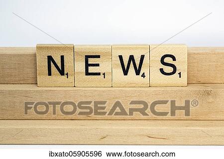 Letter blocks on a wooden bar form the word News, symbol image for news, news, Germany, Europe View Large Photo Image Stock Photograph - Letter blocks on a wooden bar form the word News, symbol image for news, news, Germany, Europe. Fotosearch