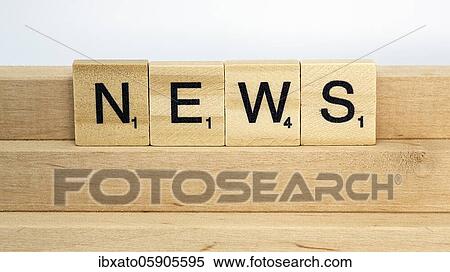 Letter blocks on a wooden bar form the word News, symbol image for news, news, Germany, Europe View Large Photo Image Stock Photography - Letter blocks on a wooden bar form the word News, symbol image for news, news, Germany, Europe. Fotosearch