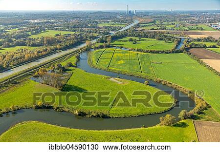 Lippe River, Lippe meander next to the Datteln-Hamm Canal, between Werne and Hamm, Ruhr Area, North Rhine-Westphalia, Germany, Europe View Large Photo Image Stock Image - Lippe River, Lippe meander next to the Datteln-Hamm Canal, between Werne and Hamm, Ruhr Area, North Rhine-Westphalia, Germany, Europe. Fotosearch