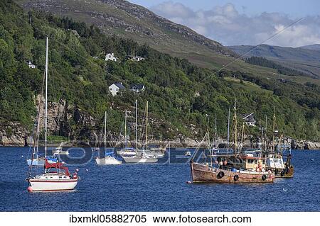 Stock Photography - Marina on the banks of Loch Broom, North West Highlands, Ross and Cromarty, Scotland, United Kingdom, Europe. Fotosearch