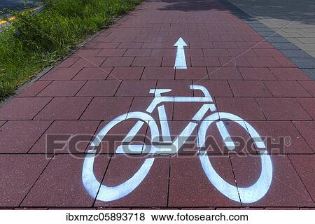 Marked cycle path, Erlangen, Middle Franconia, Bavaria, Germany, Europe View Large Photo Image Stock Photo - Marked cycle path, Erlangen, Middle Franconia, Bavaria, Germany, Europe. Fotosearch